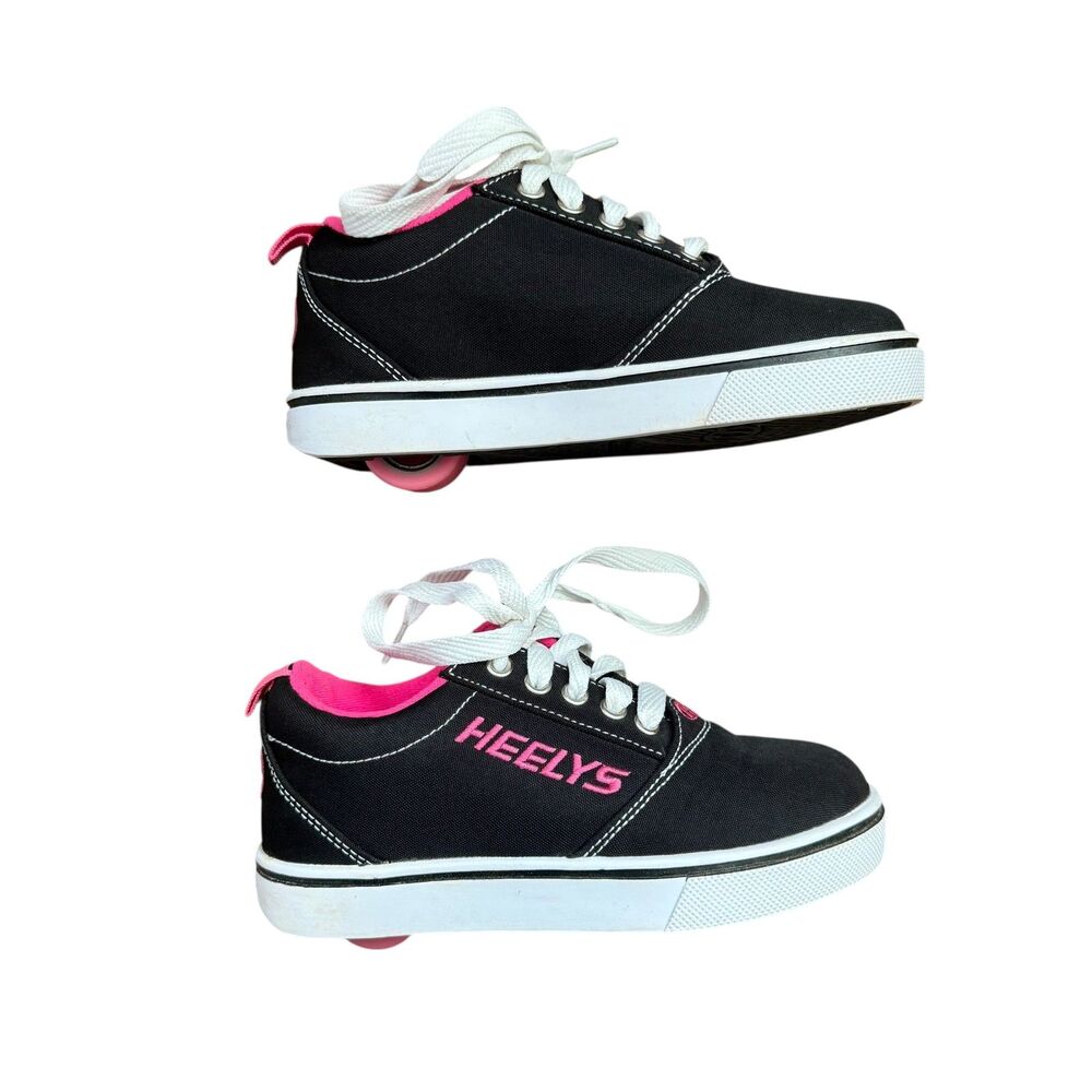 Heelys Girls Wheeled Footwear Size 13C Hot Pink/Black EUC Skating Sneakers